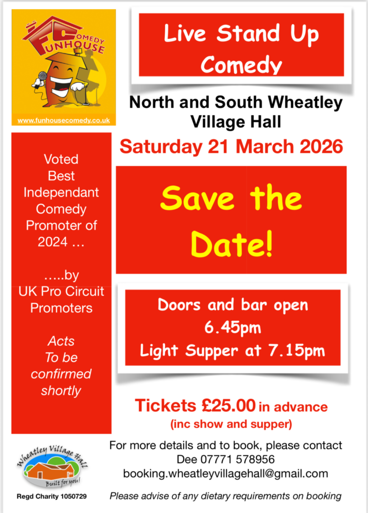 Live stand up Comedy Night – SAVE THE DATE – Saturday 21st March